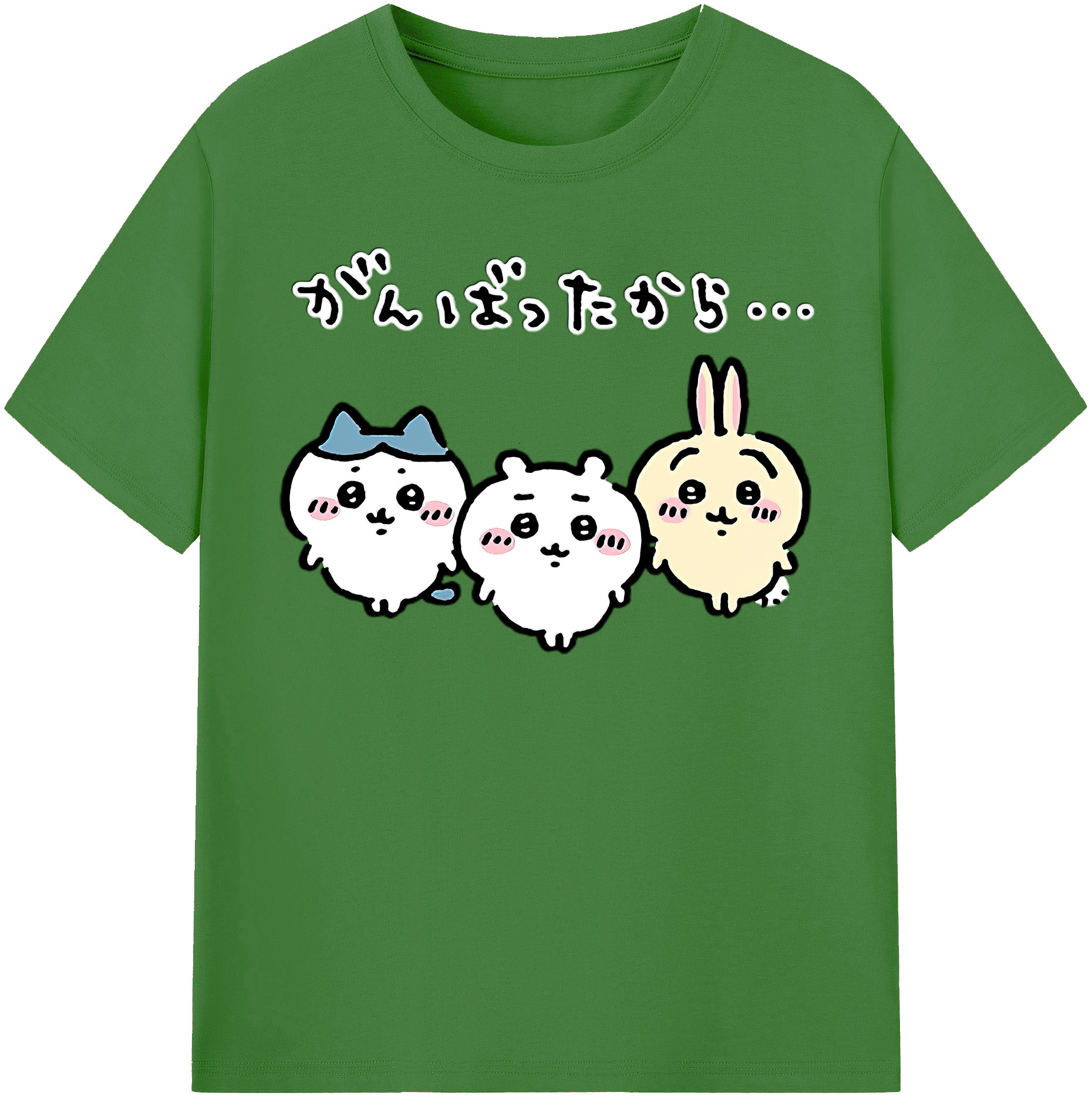 （画像用） ちいかわ ハチワレ Chii-kawa hachiware レディースカジュアルプリントTシャツ（綿100％）